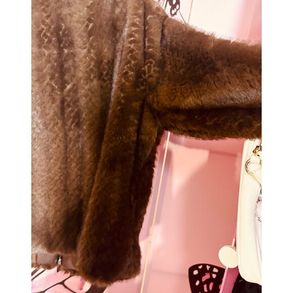 Brown & Black 3/4 Length Faux Fur, NWT - Picture 11 of 17